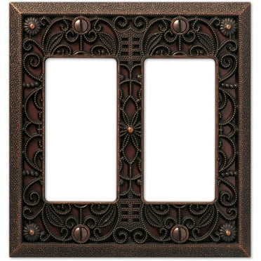 AmerTac 43TRAN 1 Toggle/1 Rocker-GFCI English Garden Wallplate Antique Nickel AmerTac 43TRAN 1 Toggle/1 Rocker-GFCI English Garden Wallplate Antique Nickel